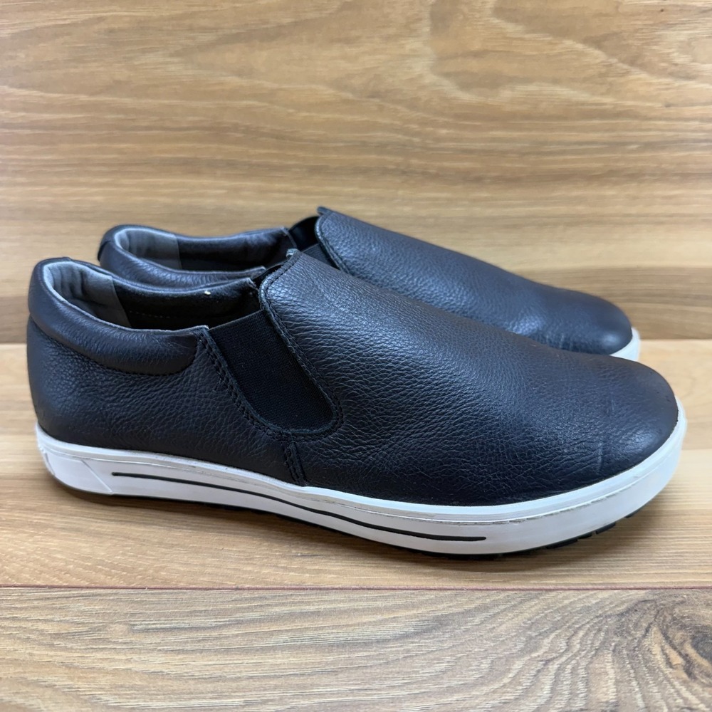 Birkenstock QO 400 Slip On Sneakers Womens 7 W EU 38 Black Leather Everyday Walk